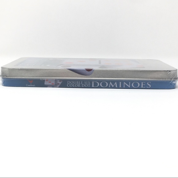 Cardinal Classic Games Tin Box 28 Double Six Color Dot Dominoes NIB New NIP NWT - Picture 5 of 7